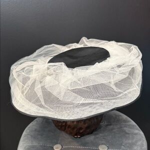 1950s Black Wide Brim Hat